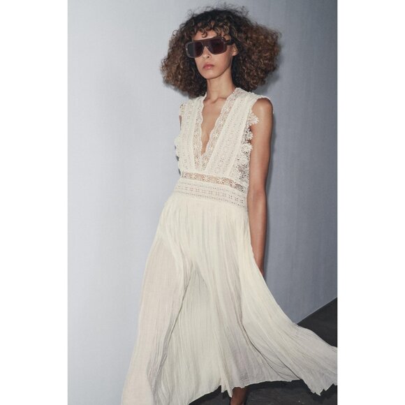 ZARA ZW COLLECTION STRAPPY LACE DRESS - Picture 4 of 8